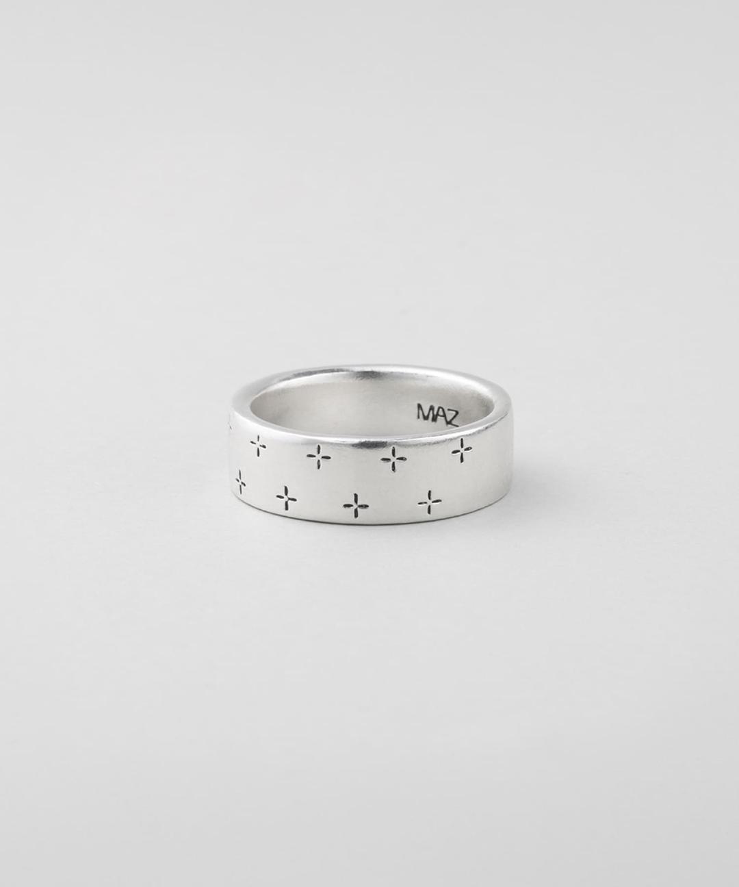 실버 크로스 패턴 반지 - 스몰
