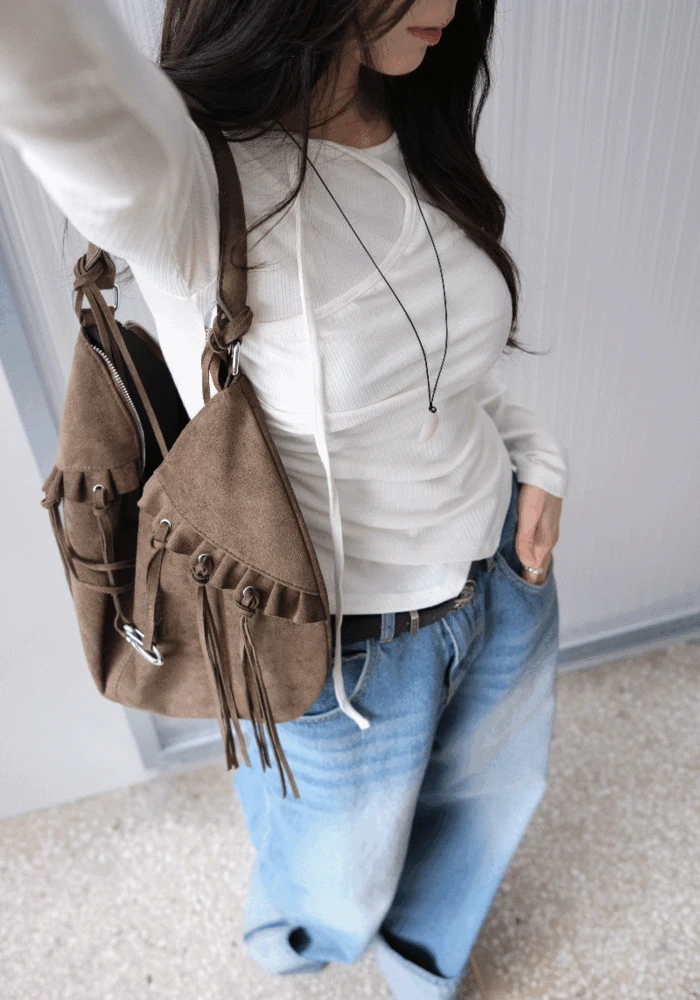 디폴 스트랩 레이어드 티 (3color)