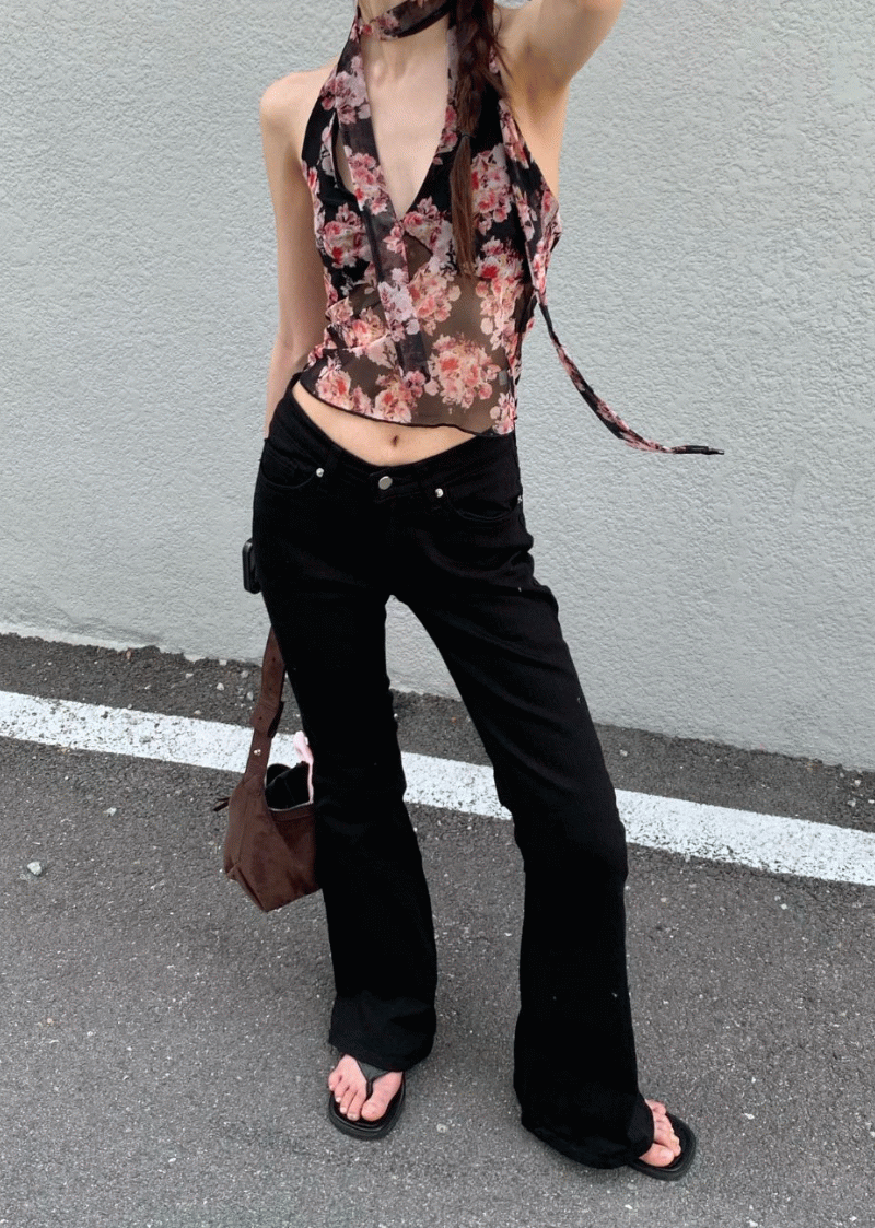 로브씨엘 [ 10일소요 / OOT ] 크레닛 누디 로우라이즈 블랙 부츠컷 PT