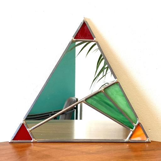 🔺 삼각형 스테인드글라스 케임 거울
