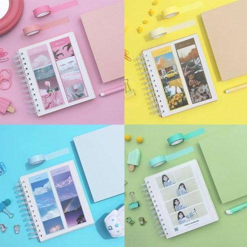 쏙쏙마켓 포토인생 네컷앨범 접착식 포토북 초음파 앨범 포카 스티커사진 보관, 베이비블루