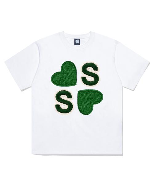 럭키 에스 프린팅 반팔티 화이트