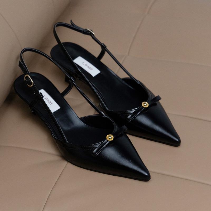 rina ribbon slingback black