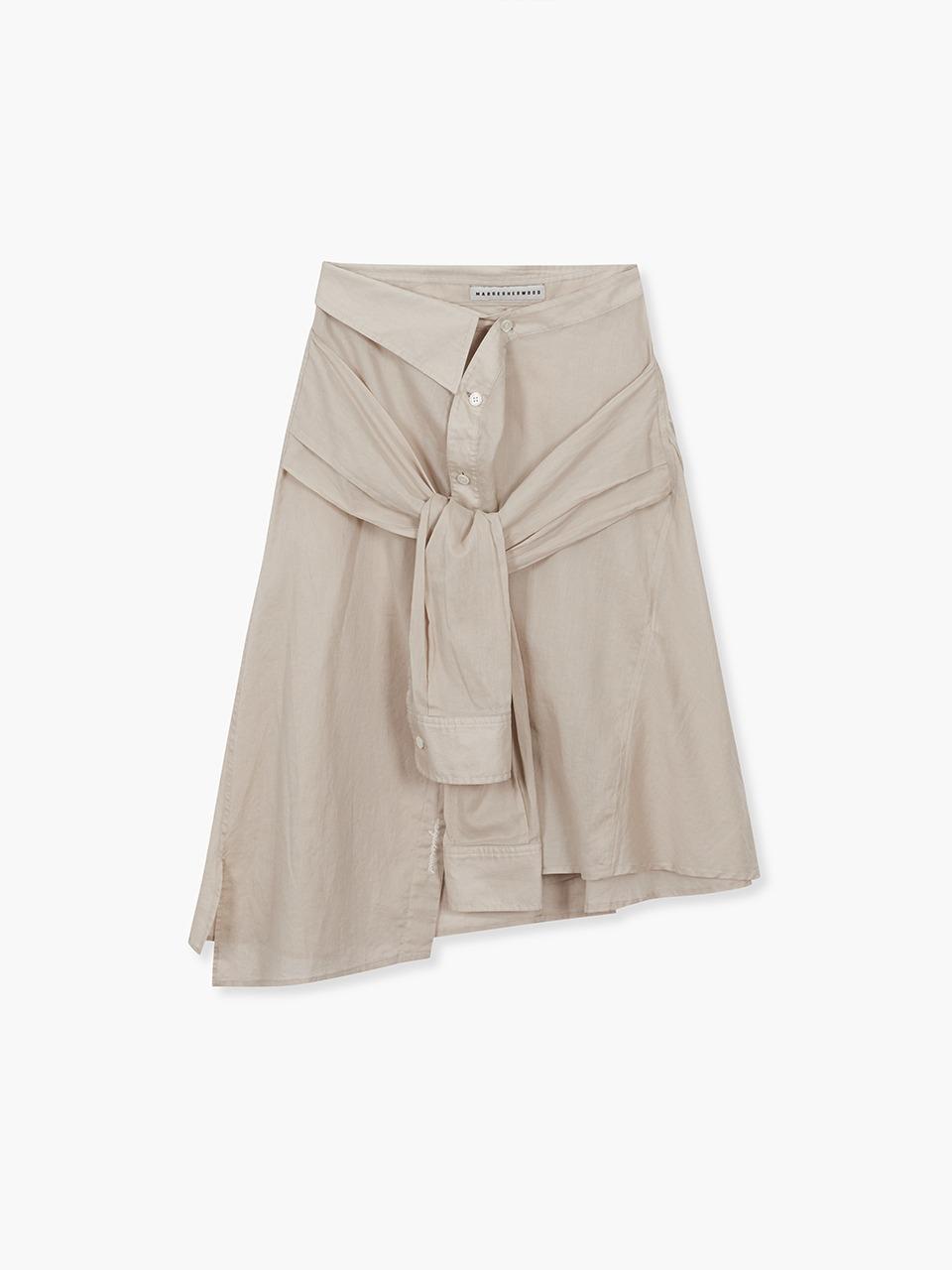 LAYERED SHIRT SKIRT_beige