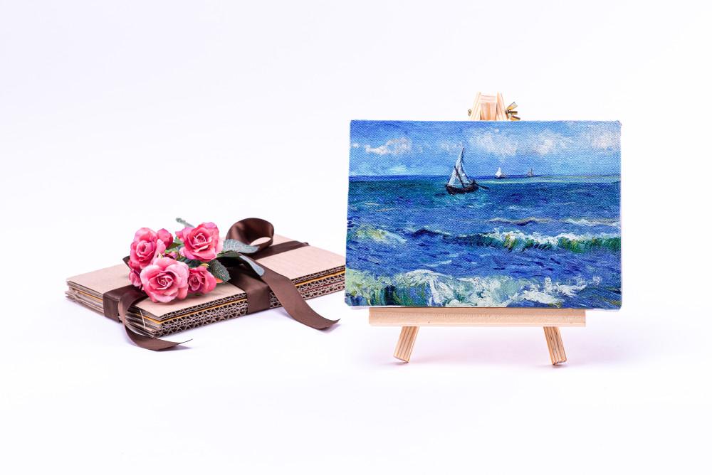 명화4 러블리페이퍼 작품명  : 생마리 드라메르의 바다의 풍경 - 빈센트 반 고흐(Vincent Van Gogh) 페이퍼캔버스 그림 친환경