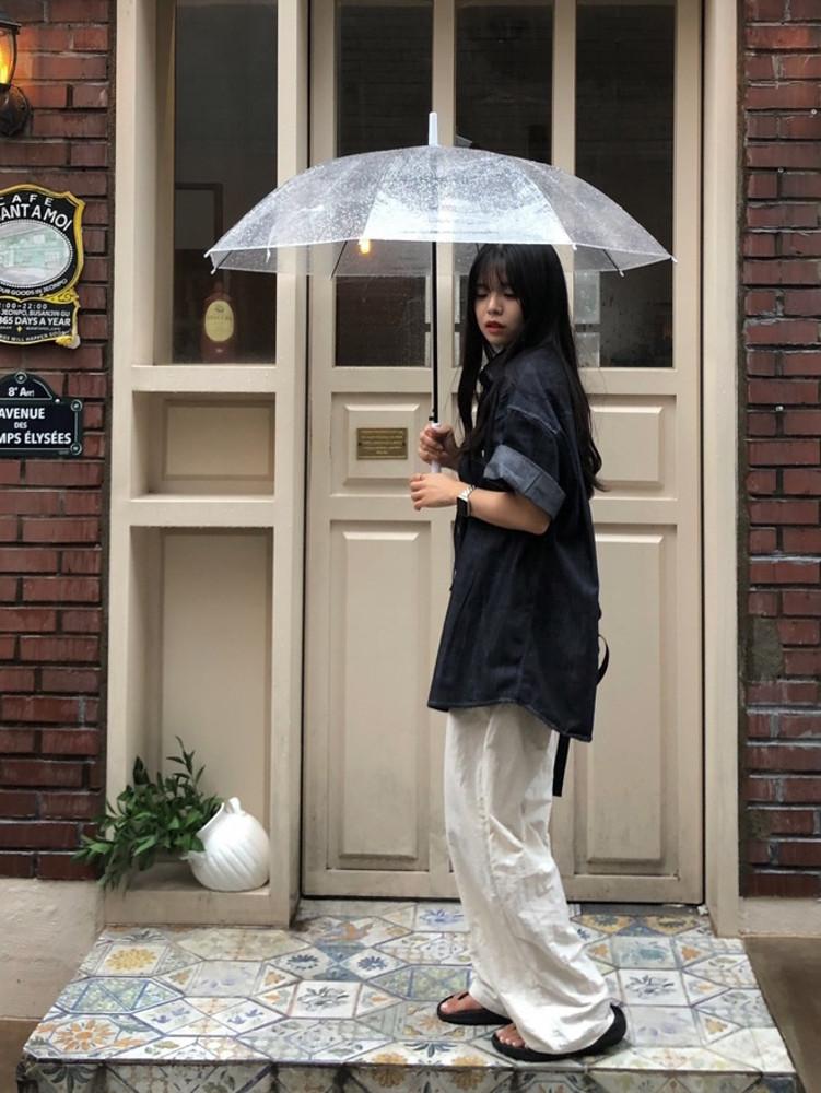 [남여공용/커플룩추천] 리브 생지 논페이드 데님셔츠 (2color)