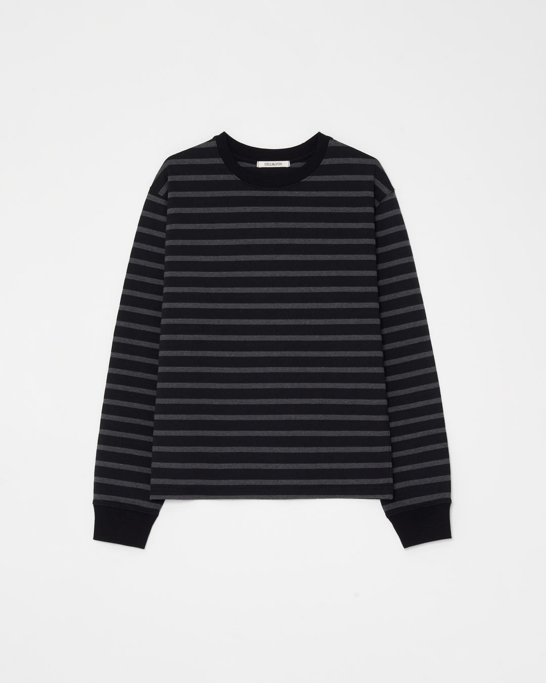 Stripe long sleeve (charcoal) '4th'