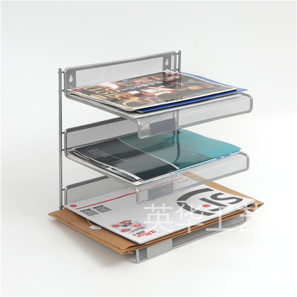 3단 메탈 그리드 스탠드 선반 사무실 책상 서류 문서 우편 자료 A4용지 파일 수납 정리