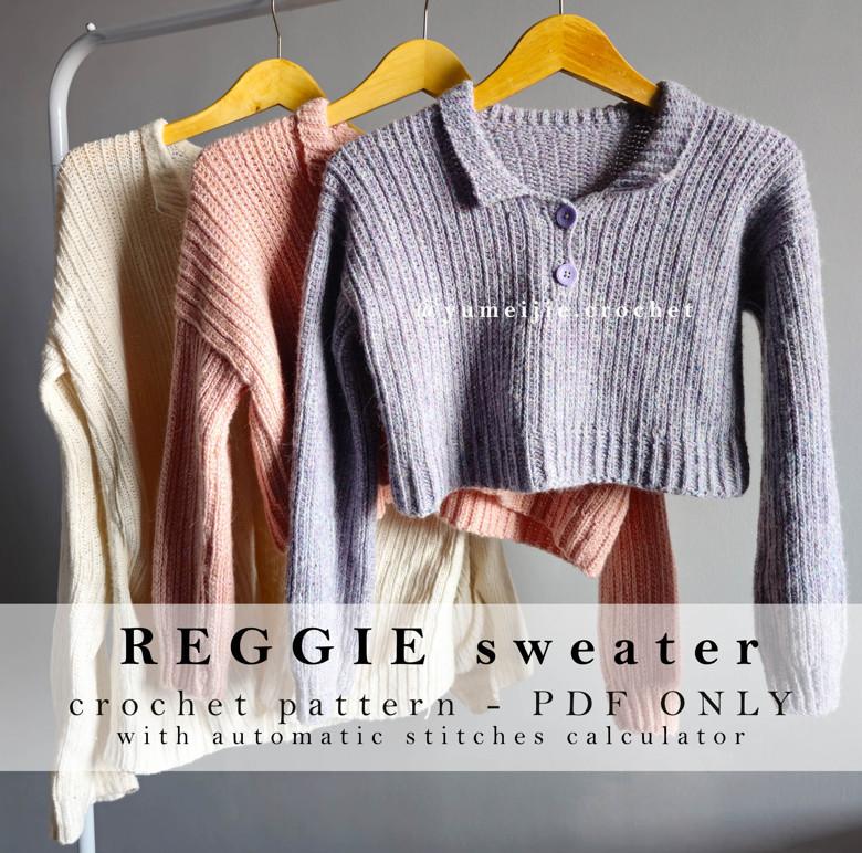 crochet sweater pattern | REGGIE sweater | crochet polo / crochet pullover / crochet tee / crochet jumper / crochet pattern