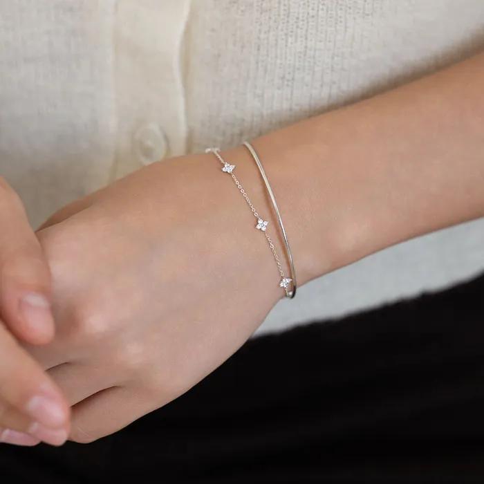 [29CM 단독](실버925) 쁘띠 플뢰르 레이어드 뱅글 팔찌 BR2306