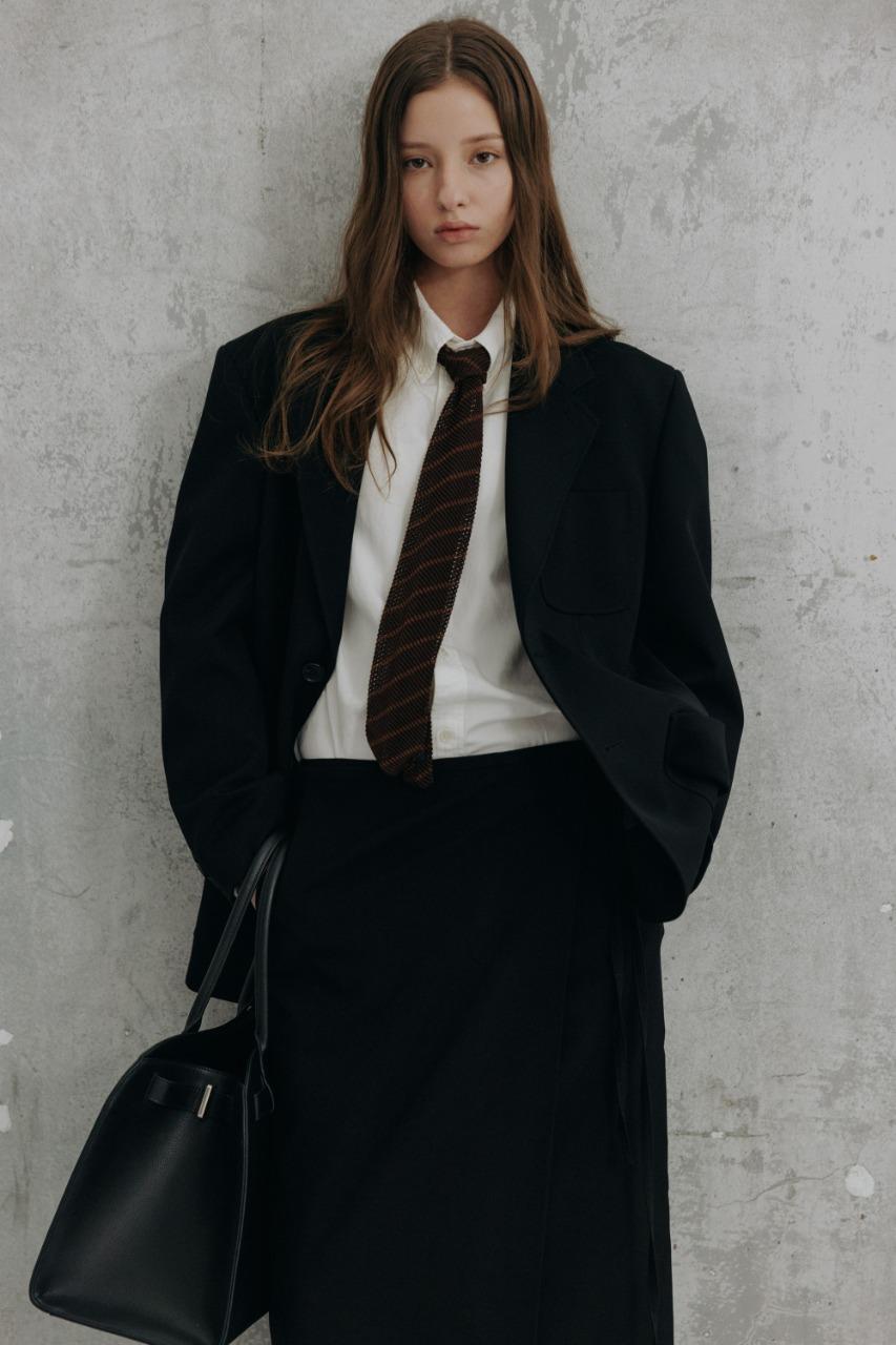UNISEX OVERSIZED WOOL BLAZER BLACK