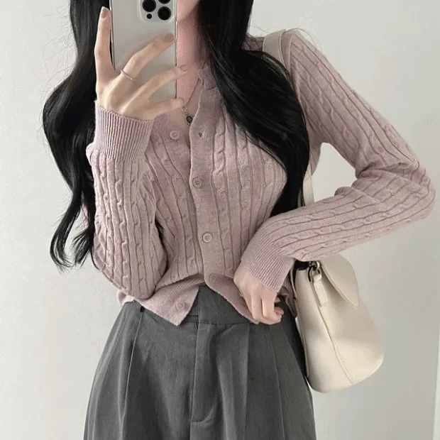 [ 색감맛집/실물보장! ] 하프 케이블 울 라운드 가디건 (10col)