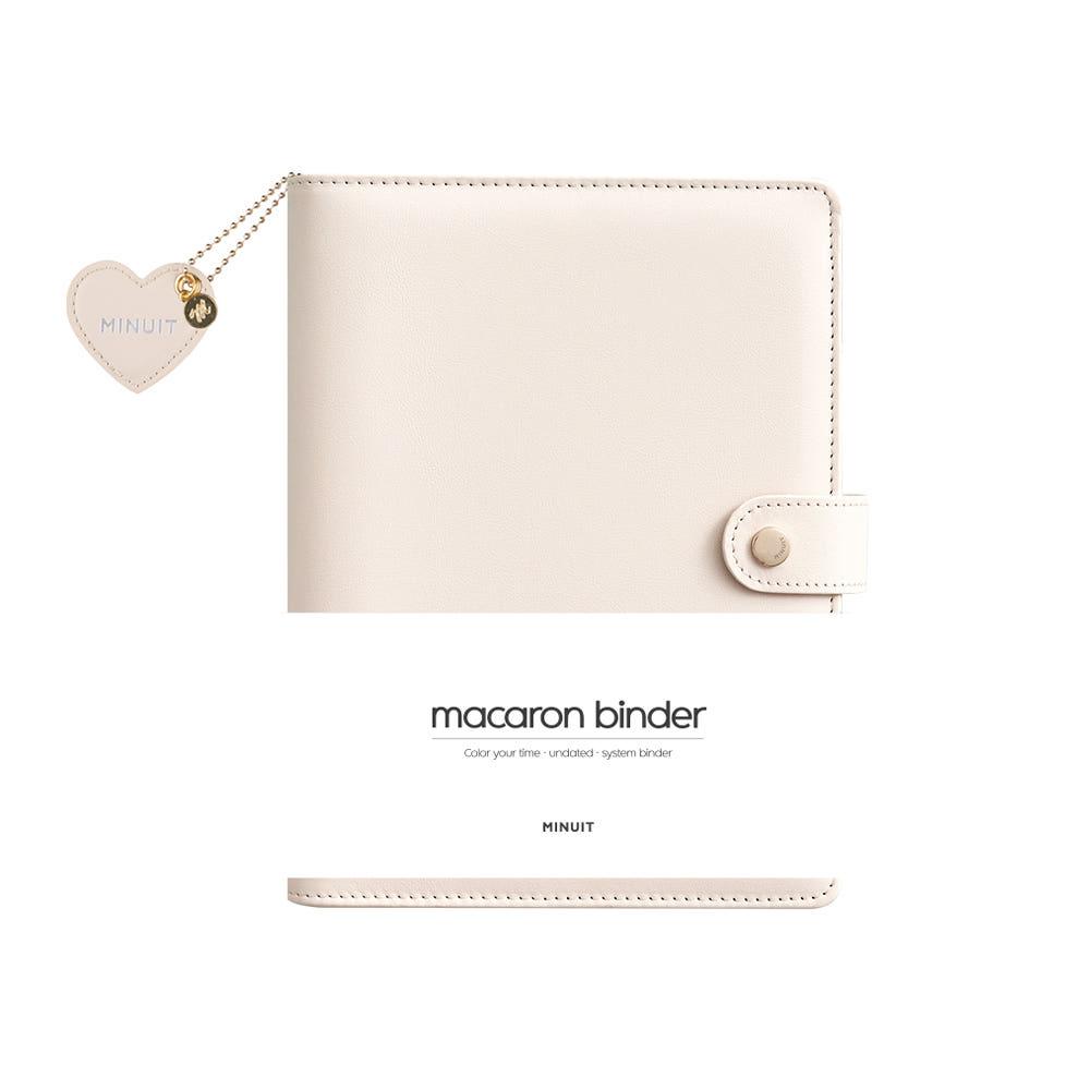 미뉴잇 마카롱 바인더 다이어리 6공 A5, 크림