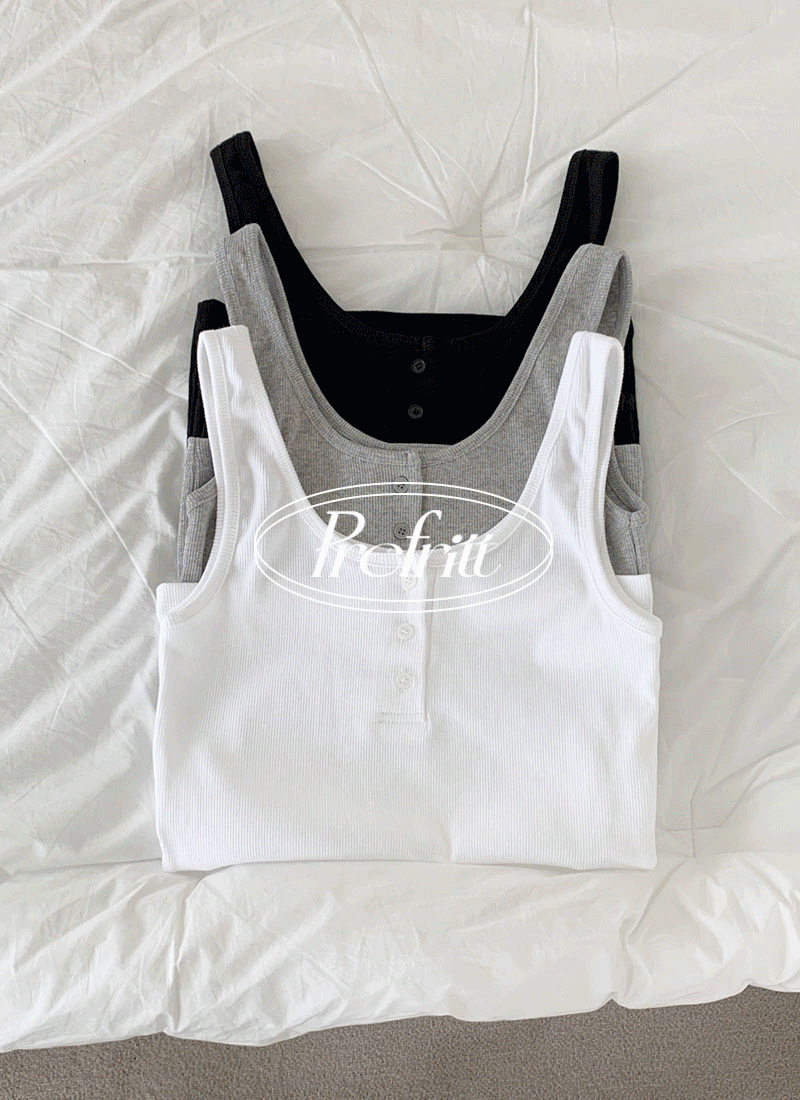 위드블룸 [PreFritt] Winning golgi button sleeveless T
