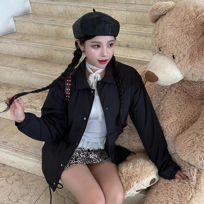 온라인전용) 유니 코치 루즈핏 패딩 자켓 - 블랙 QQ423JPDO4