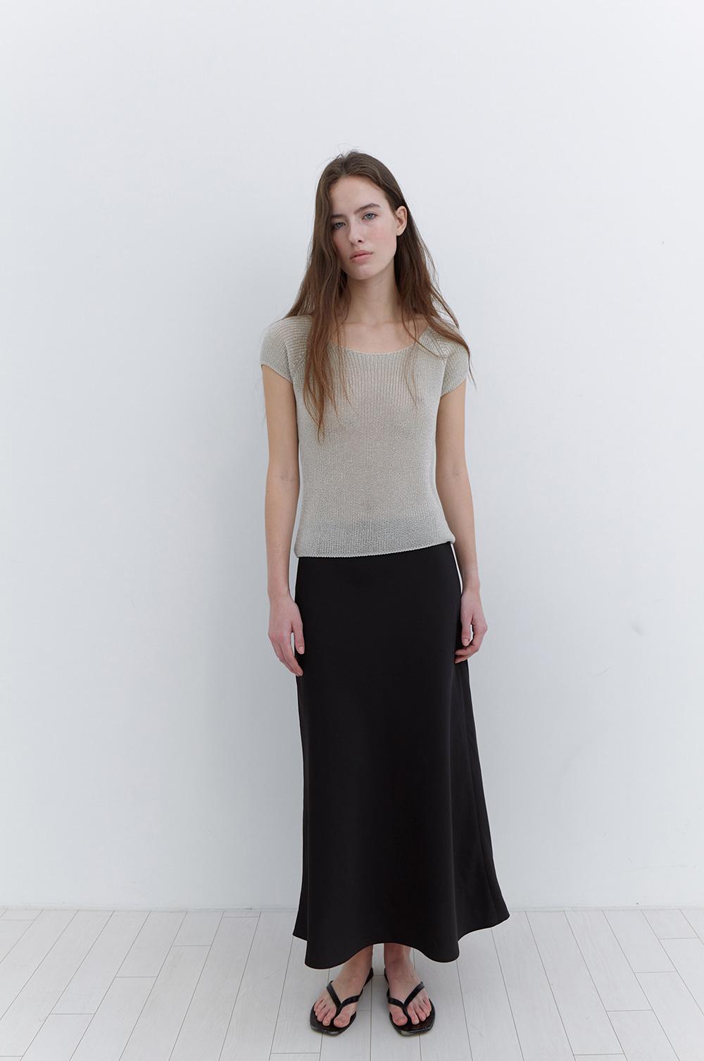 [2ND] Nadia Cap-Sleeve Top in Silver