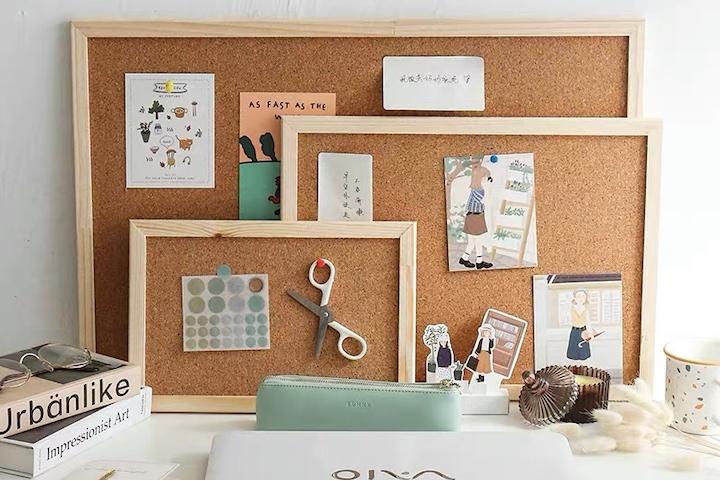 코르크보드 게시판 우드핀 3size