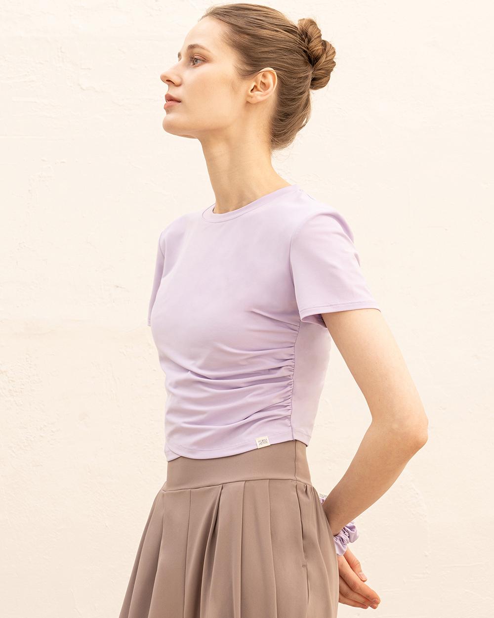 오버랩 셔링 반팔_ 파우더라일락(FMST404)