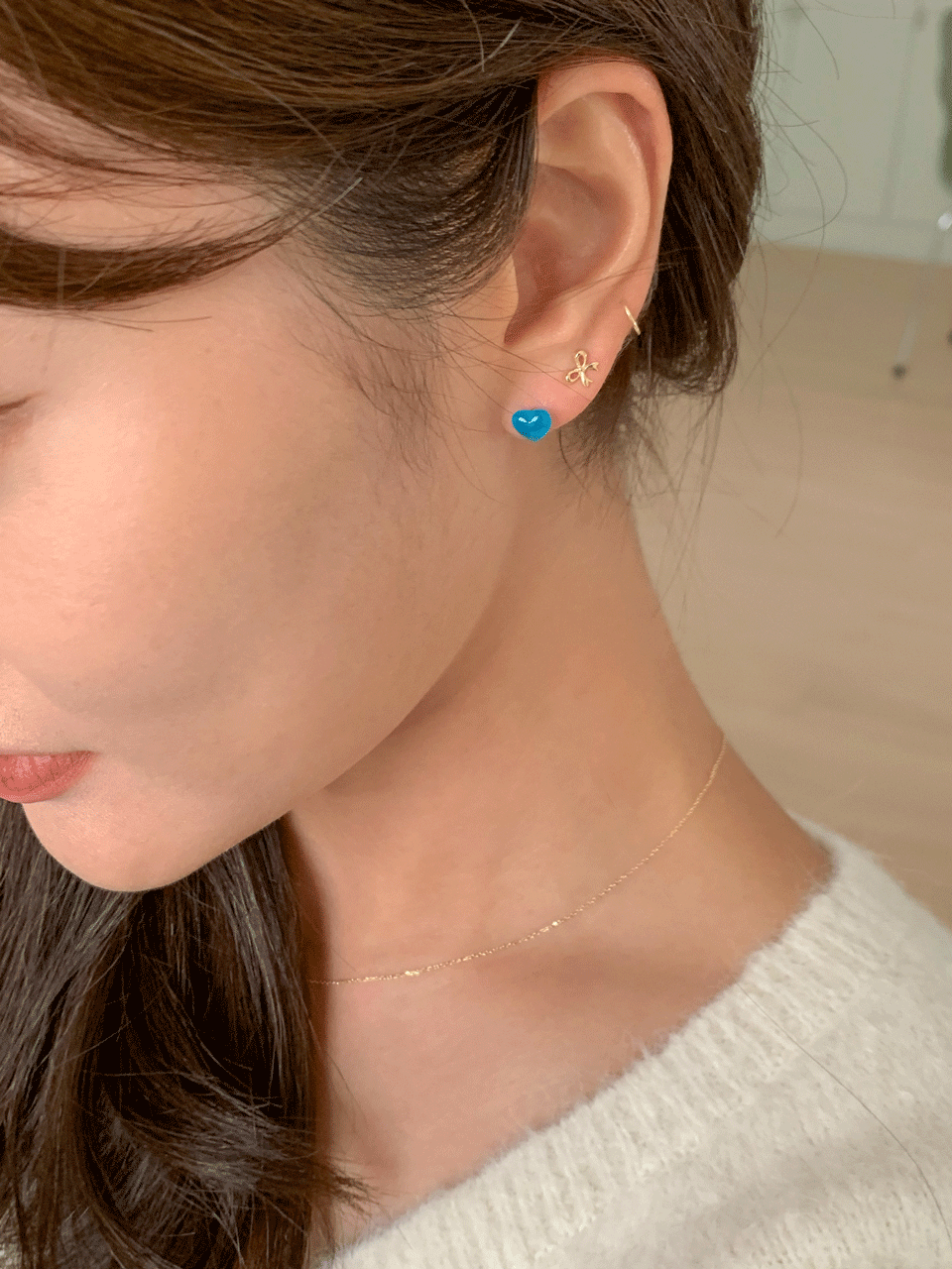 14k 웬디 리본 귀걸이