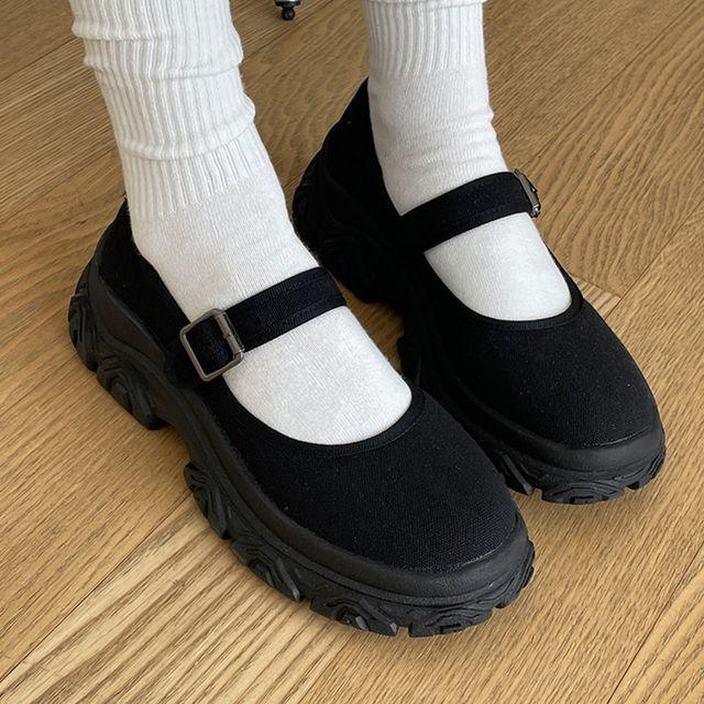 여성 키높이 둥근코 메리제인 발편한 로퍼 단화