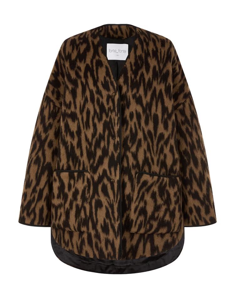 [시즌오프]브라운 노카라 패턴 자켓