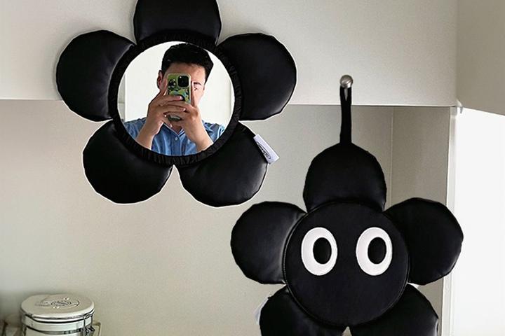 [해외]블랙 플라워 벽걸이 거울