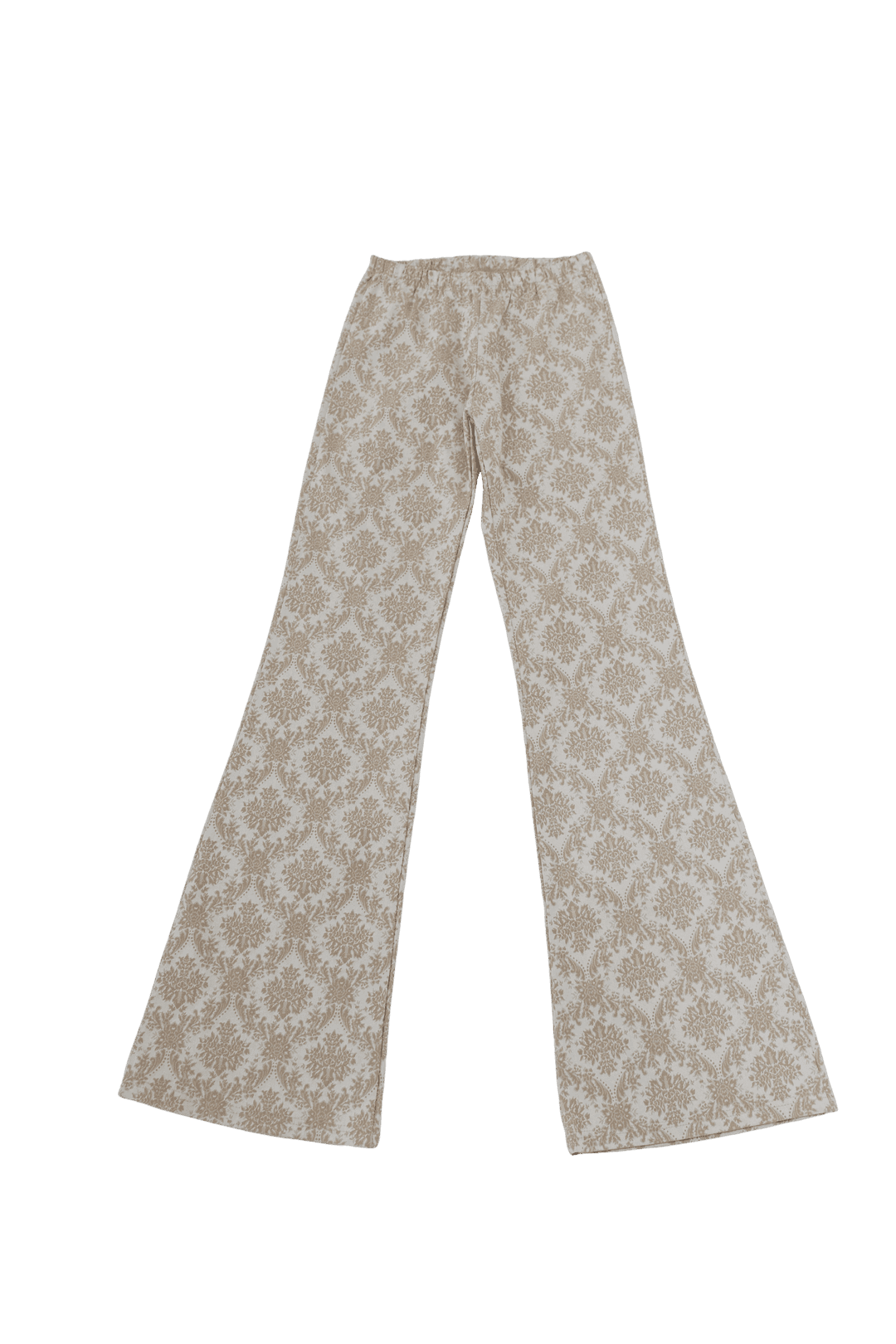 [Pink orchid house] Paisley jacquard boots cut pants (3color) (Beige)