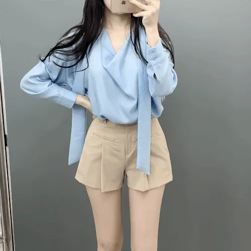 (청순글램ღ,페미닌룩!!) 온스 밑단 핀턱 페이크 포켓 하프 슬랙스 반바지 3color