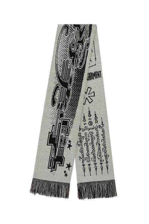 Jacquard Knit Scarf Ivory