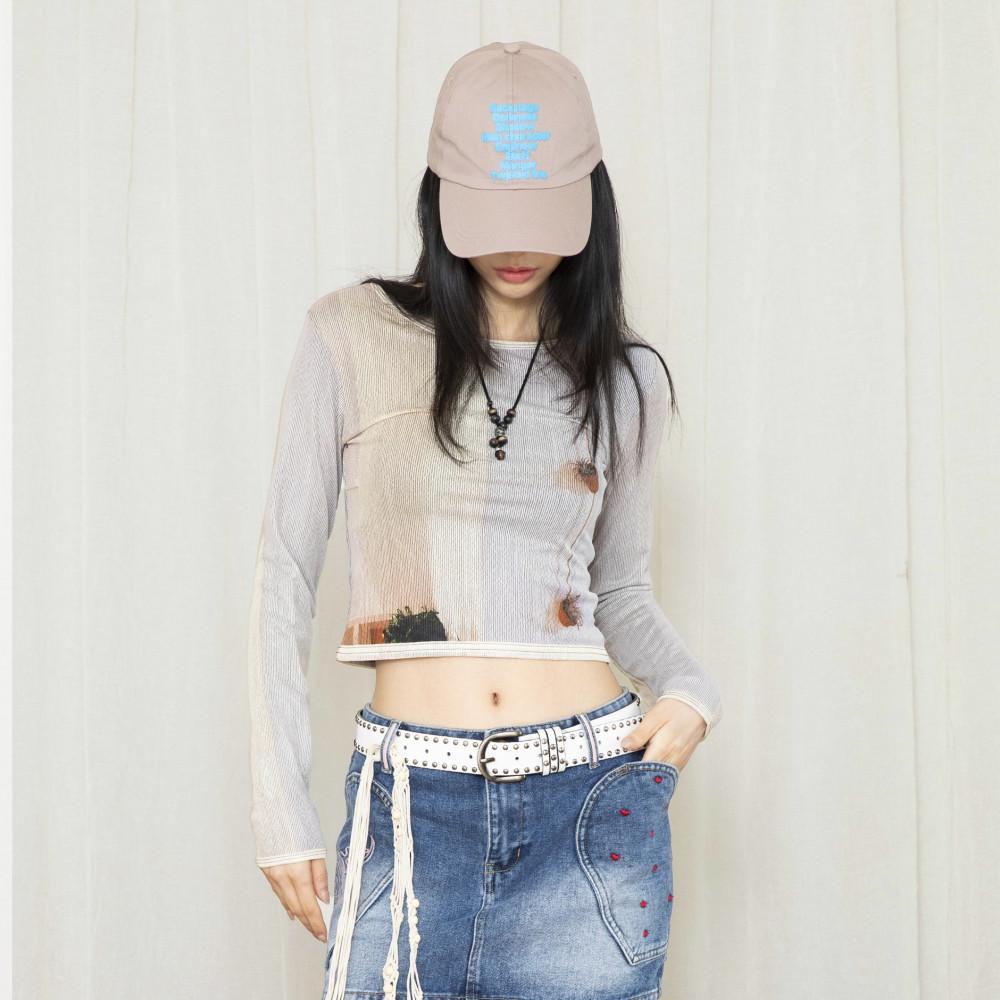 WXT030 서큘런트 프린트 롱슬리브 (CHARCOAL)