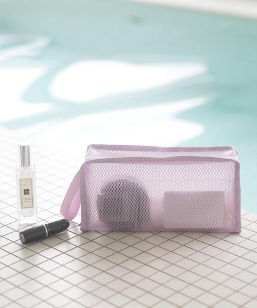 코팅메쉬 파우치 큐브 롱
