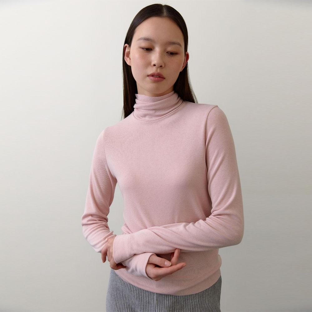 Classic Turtle neck T-shirts (Light pink)