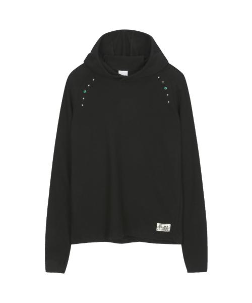 GEM TERRY THIN HOODIE_BK