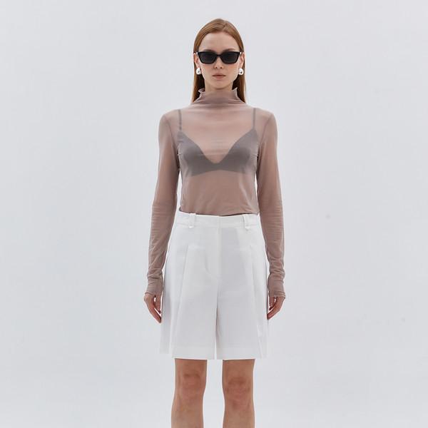 MESH LONG SLEEVE TOP (BEIGE)