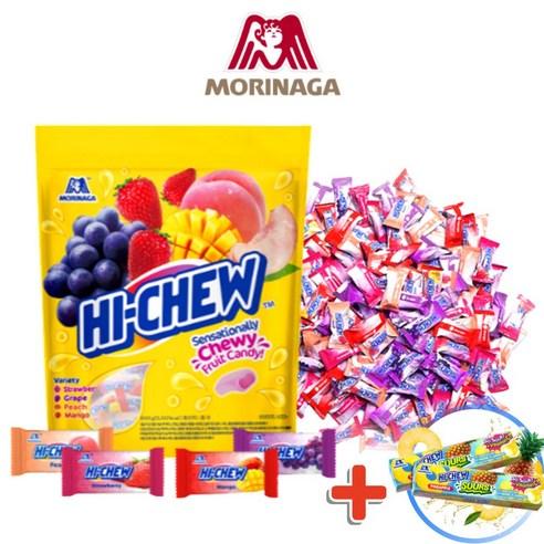 모리나가 하이츄 버라이어티 800g 4가지 과일맛(포도 딸기 복숭아 망고) 대용량 간식+추가 사은품 증정, 800g, 1개