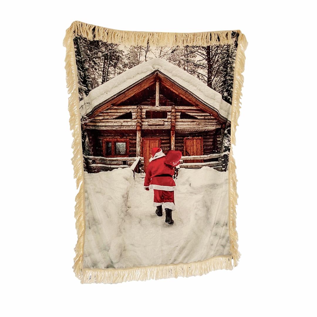 Santa Village Blanket - vertical
