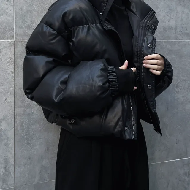 [웰론] Conte leather padded jacket
