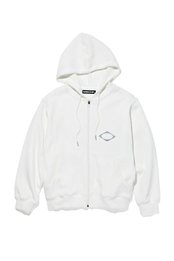 미스치프 MISCHIEF PANELED WAFFLE HOODIE WHITE