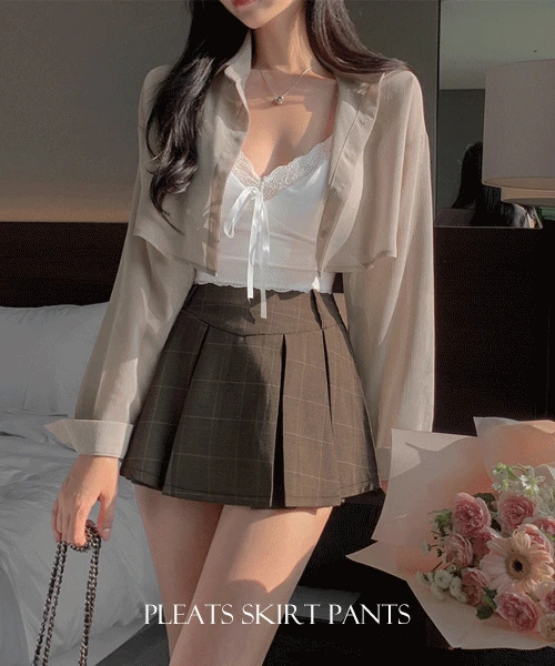 어썸 체크플리츠스커트 pants