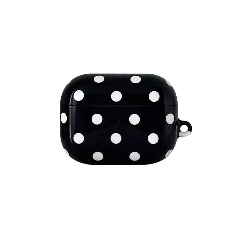 Dot Pattern AirPods Case - Black White