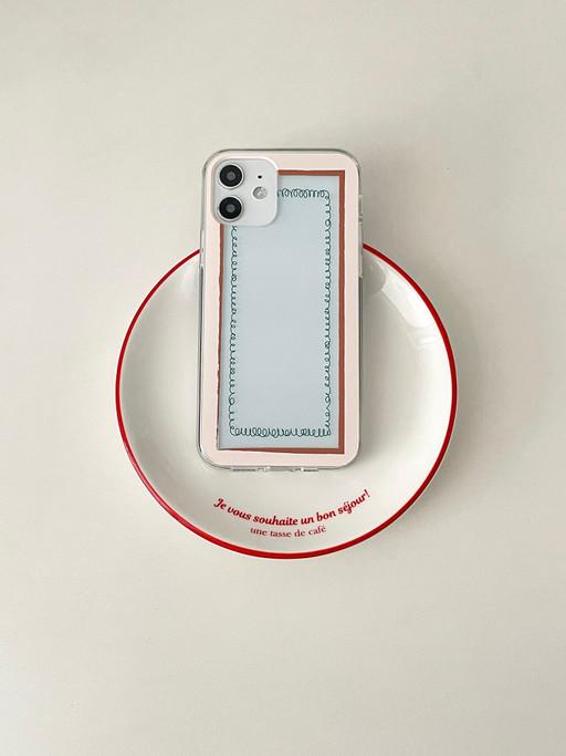 프레임 감성 투명 젤하드 폰 케이스 (brown)