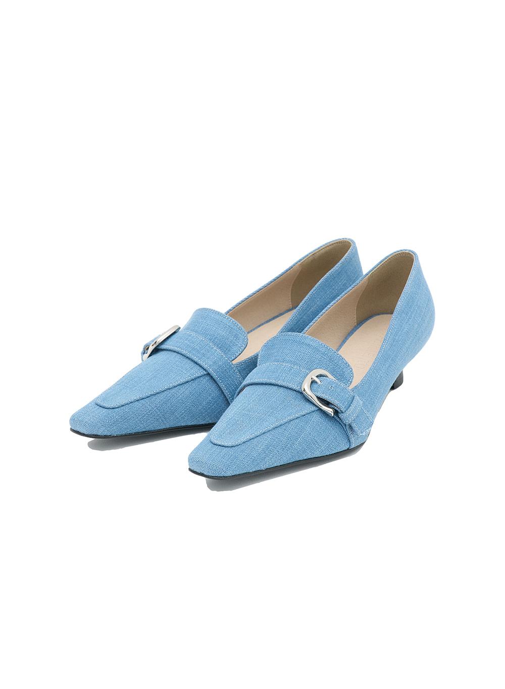[WOMEN] POINTED BELTED PUMPS_DENIM