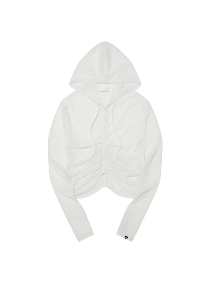 컬렉션 드레이프 후드 가디건 [화이트]