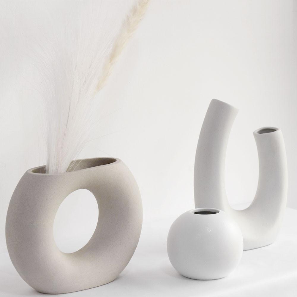 링베이스 도자기 꽃병 화병 인테리어 디자인 오브제