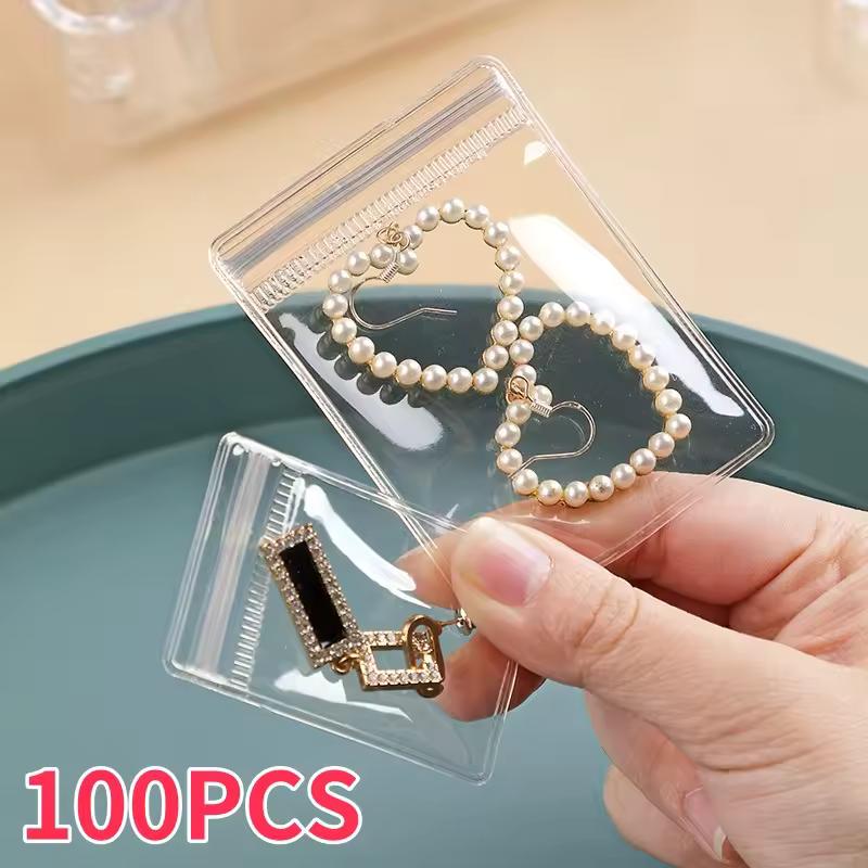 10-100pcs PVC 셀프 씰링 플라스틱 쥬얼리 지퍼 잠금 가방 Reclosable 두꺼운 투명 지 플락 선물 포장 보관 파우치