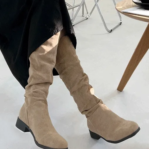 ◈쿠폰◈당일출고◈원조집 주름 셔링 부츠 링클 스웨이드 슬라우치 미들 하프 웨스턴 롱부츠 fs-0618