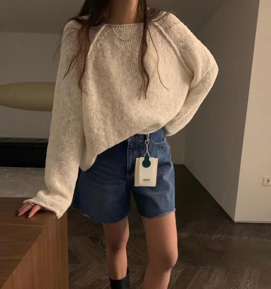 (당일) 포스터 제니 나그랑 니트 (3color) 여리핏 체형커버 라운드 린넨 간절기 봄니트