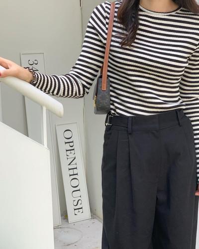 프랭크 골지 티셔츠 4col