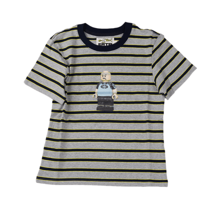 [ERTR] Lego Stripe Border 1/2 T-Shirt Grey/Navy Small-Fit