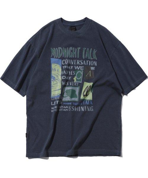 Midnight Talk 피그먼트 반팔티 다크블루